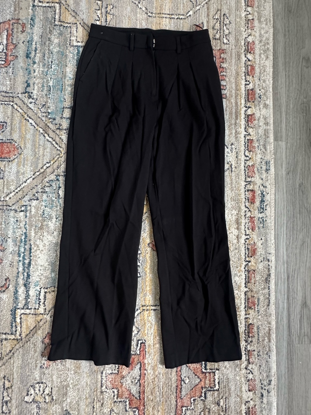 DKNY Women’s Black Trouser Pants - Wide Leg